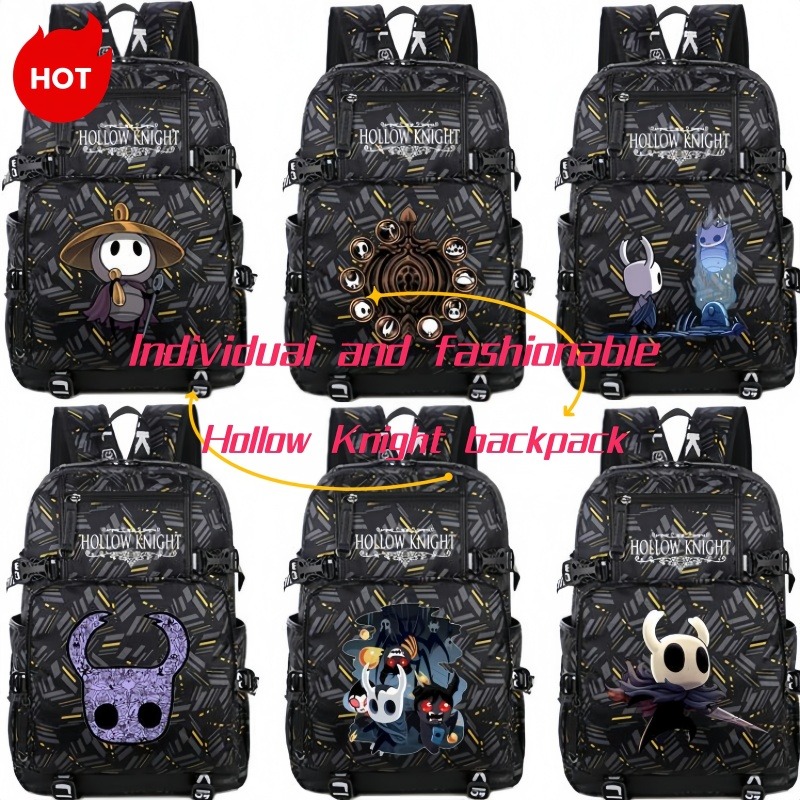 School Backpack Teen - Plecak Hollow Knight Anime Cartoon z