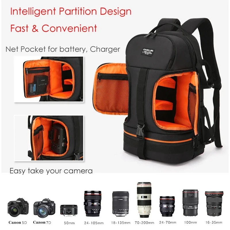 Laptop Backpack 15.6 - Wodoodporny plecak na kamerę wideo z