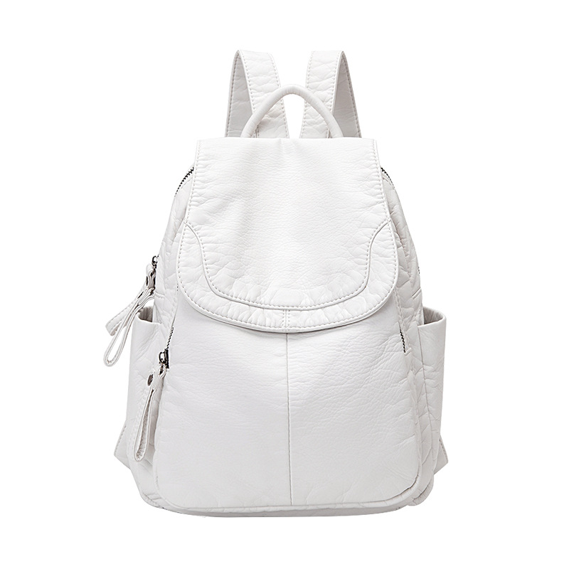 Plecak damski biały sprany ple – Fashion Backpack Women recenzja i cena